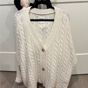 Abercrombie & Fitch Cream Cable Knit Cardigan
